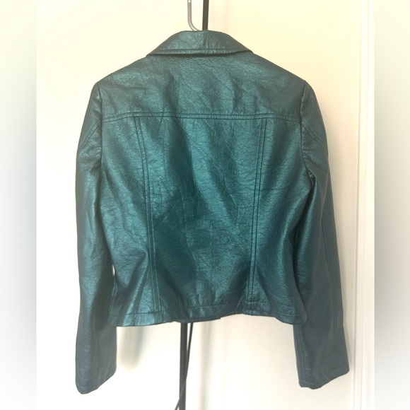 atsuro tayama metallic jacket blue button shiny retro 80 vibe sie 8 medium disco - Picture 4 of 9